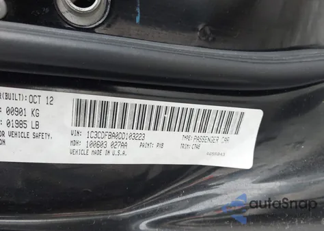 2013 Dodge Dart Rallye z USA, uszkodzony, nr VIN 1C3CDFBA0DD103223